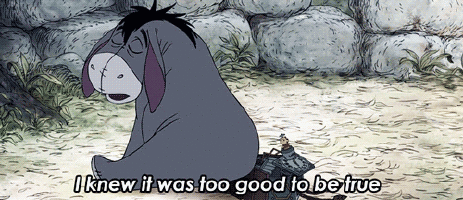 Eeyore disappointed